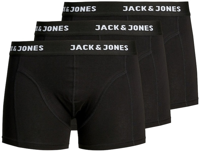 Jack & Jones Erkek 3'Lü Boxer 63412171944 Siyah Siyah
