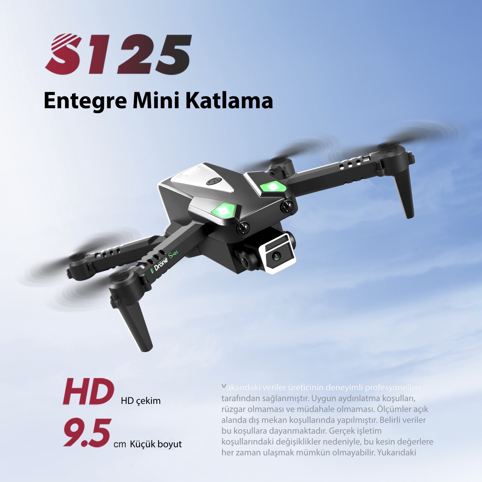 Piha S125 Mini Drone Wı-fı 720p Hd Çift Kameralı Engelden Kaçınma