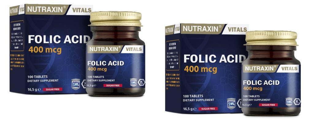 Nutraxin Folic Acid 100 Tablet 2 Adet
