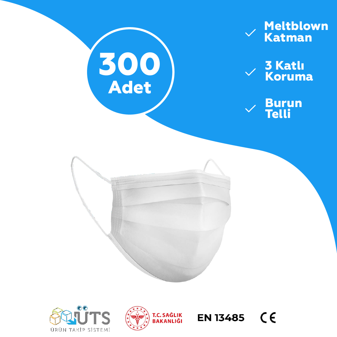 Cerrahi Meltblown Maske - 300 Adet Beyaz