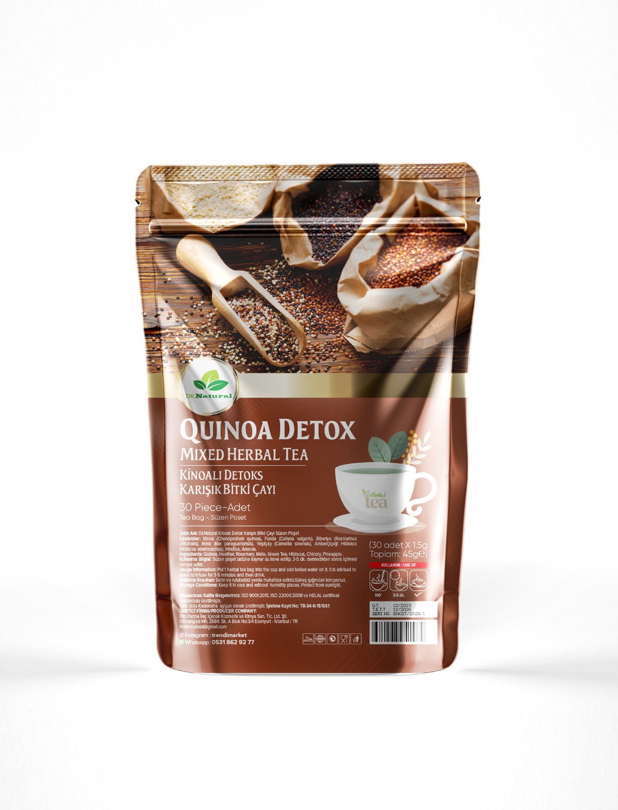 Dr. Natural Kinoa Detox Bitkisel Karışımlı Form Çayı 45 G
