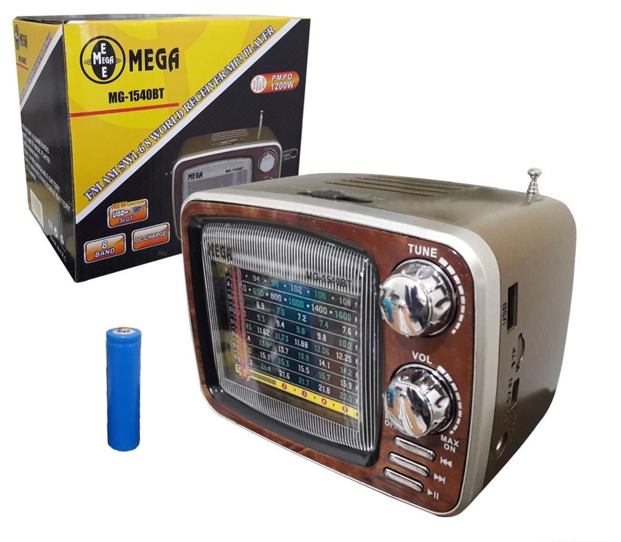 Mega MG-1540BT USB-BT -AUX Şarjlı Nostalji Radyo