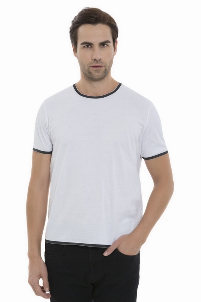 Mela D'Oro Mm-Sb Kısa Kol Bonded Yaka T-Shirt 2 Farklı Renkte