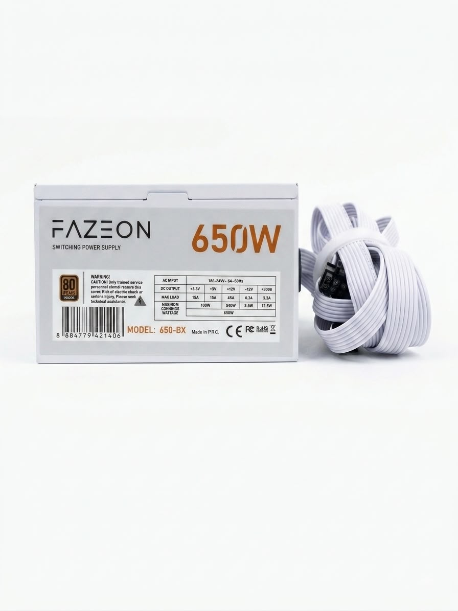 Fazeon P1a650b 650w 80+ Bronze Psu Power Supply Güç Kaynağı Beyaz