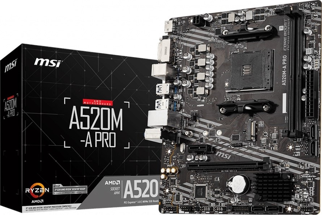 MSI A520M-A Pro AMD A520 4600 MHz (OC) DDR4 Soket AM4 mATX Anakart