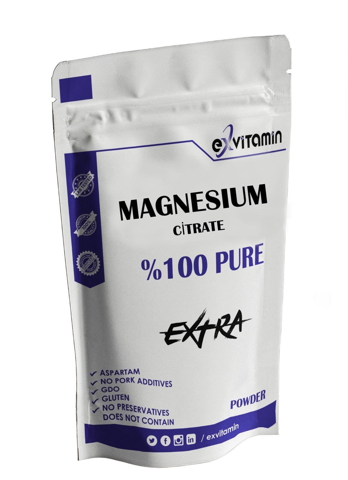 Magnezyum Sitrat Magnesium Citrate Saf Hammadde 100/250/500 100 Gr