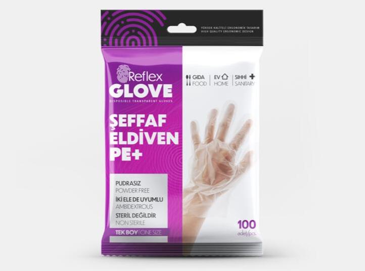 Reflex Glove Tek Kullanımlık Hışır Eldiven 10 x 100 Adet