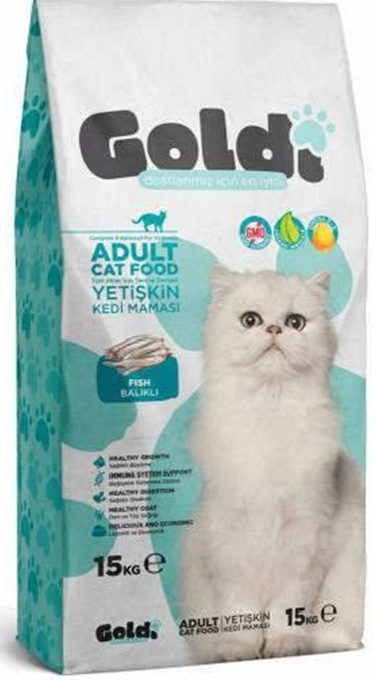 Goldi Balıklı Yetişkin Kedi Maması 15 KG
