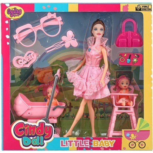 Candy Doll Pusetli Oyuncak Bebek Mama Sandalyeli Oyuncak Bebek
