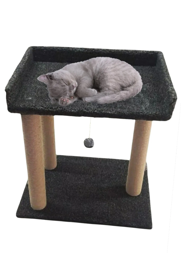 Nursoft Teraslı Yataklı Ponponlu Kedi Tırmalama Tahtası 58 CM