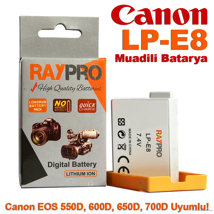 Canon Eos 550D 600D 650D 700D için Lp-E8 Batarya Pil Lpe8