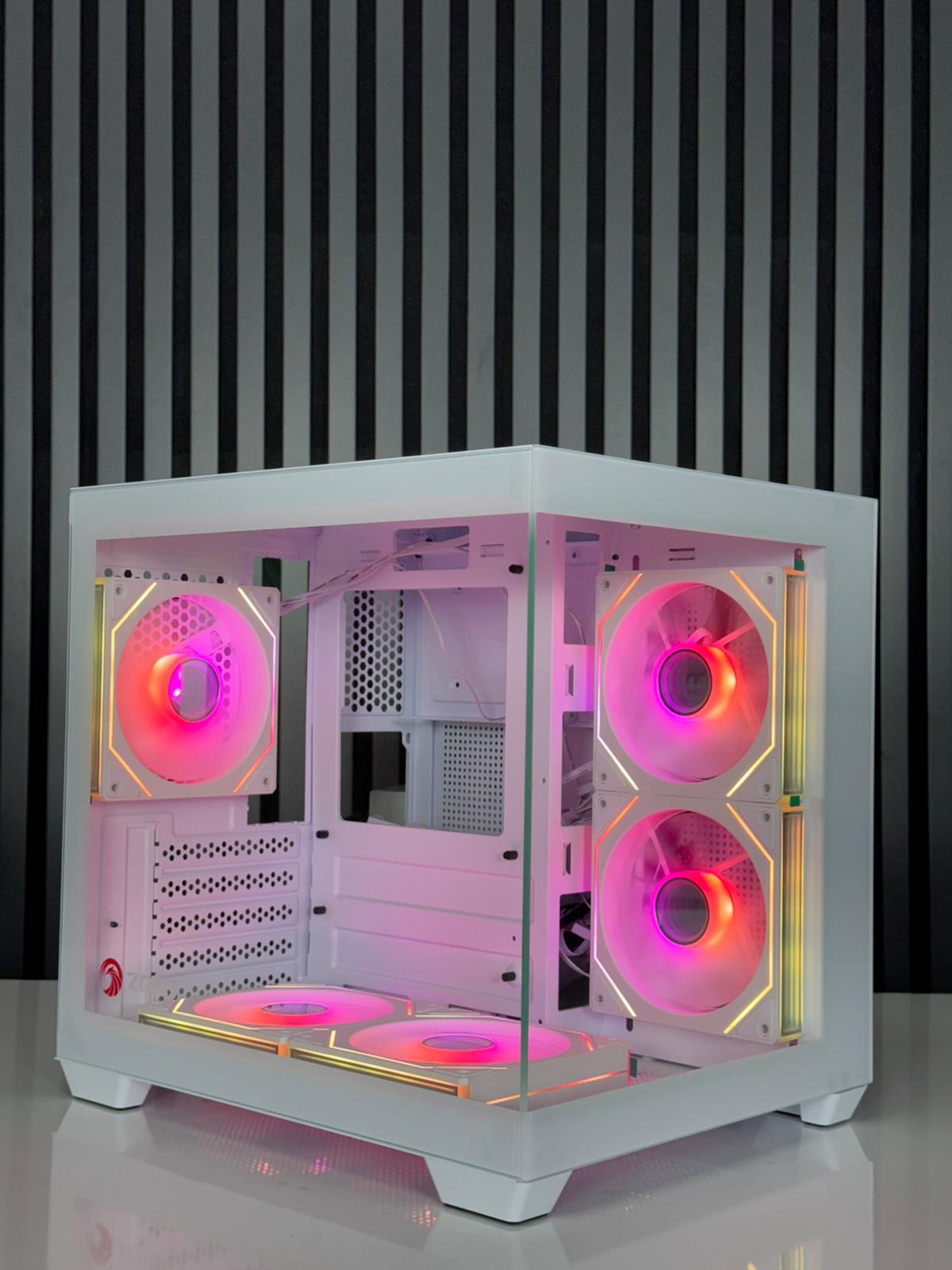 Zoko Tron Beyaz 5x12cm Argb Fanlı M.atx Gaming Akvaryum Kasa