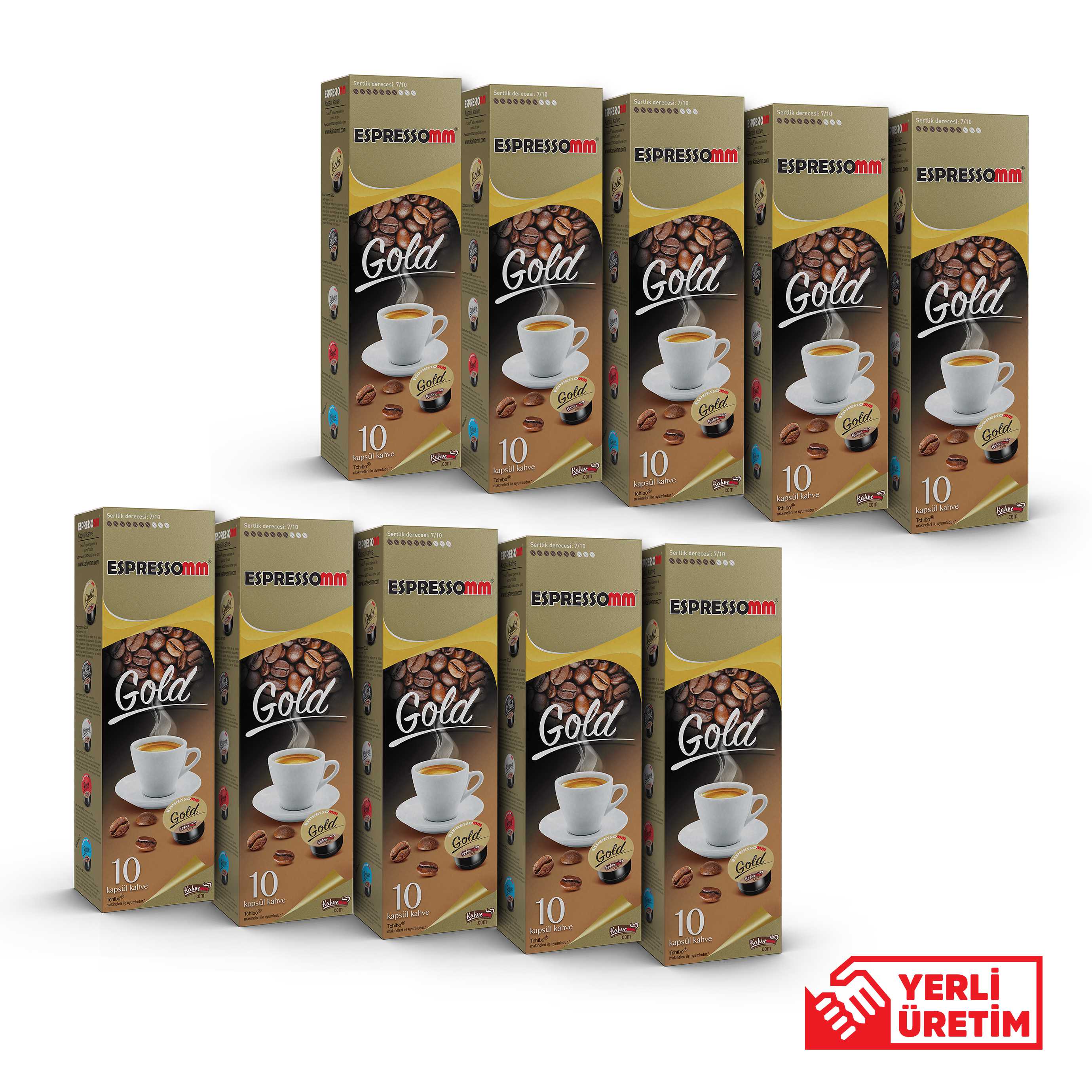 Espressomm® Tchibo Cafissimo Makineleri İle Uyumlu Gold Kapsül Kahve 10 x 10'lu