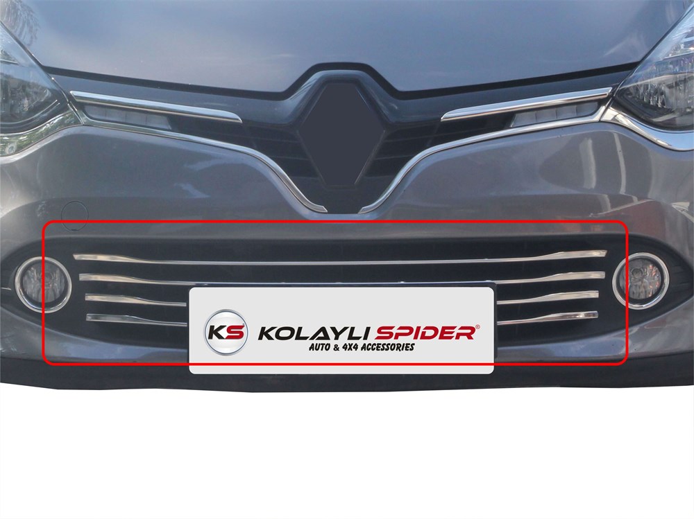 Kolaylispider Renault Clio 4 Ön Tampon Çıtası 6 Prç Krom 2013-2016