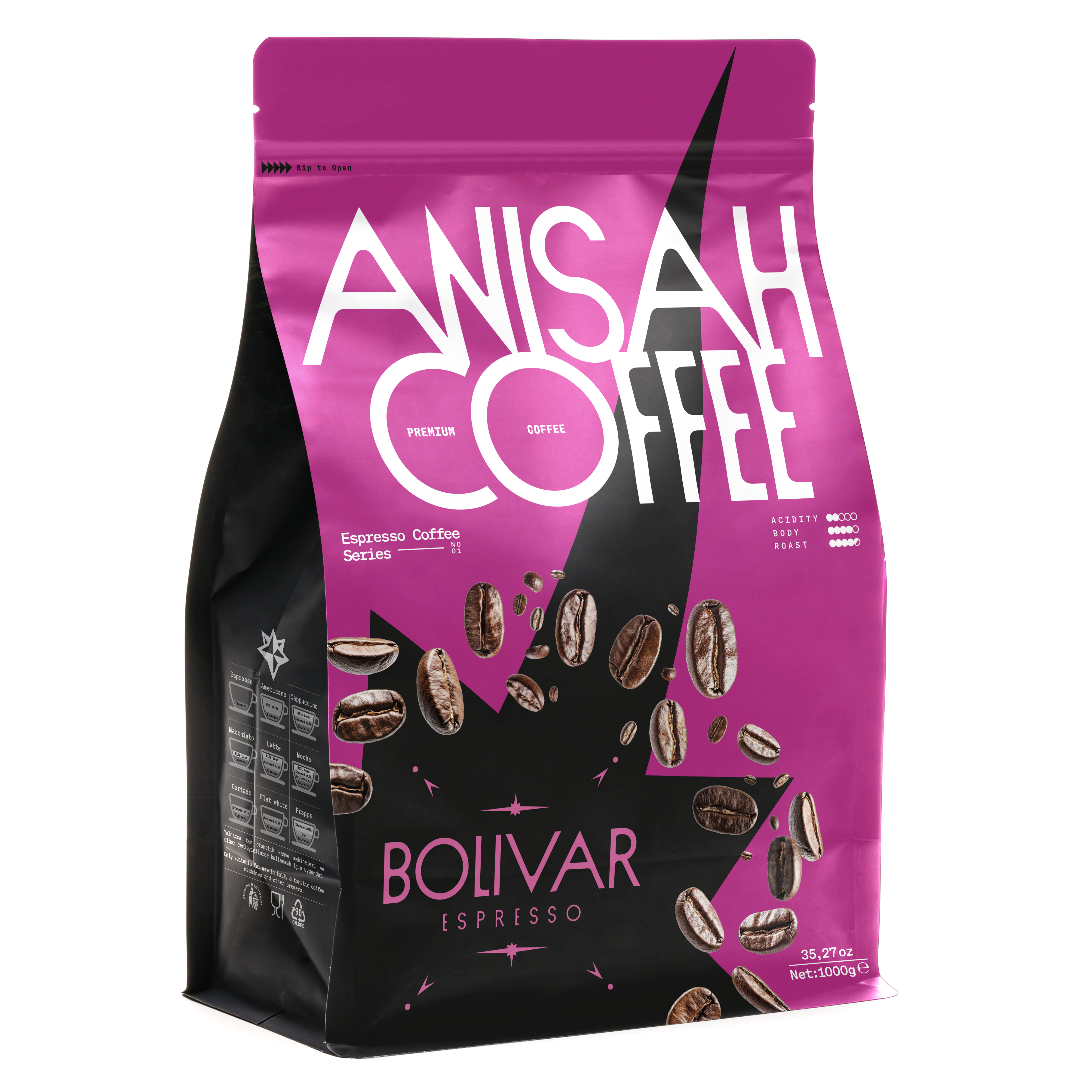 Anisah Bolivar Espresso Kahve 1 KG ürün görseli