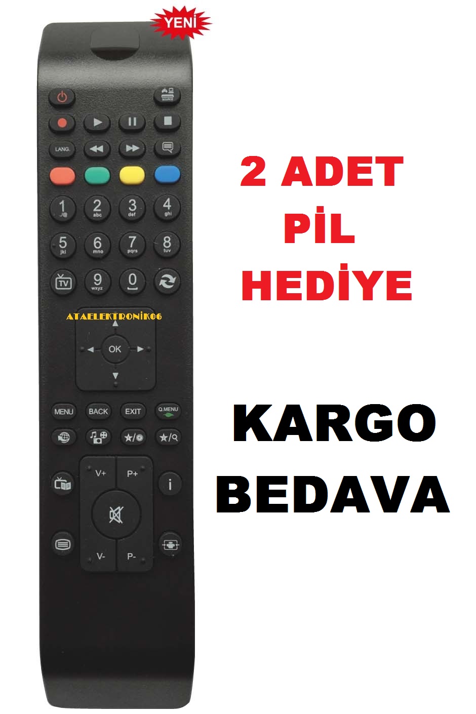 Vestel Serileri Modelleri Led Tv Televizyon Kumanda + 2 Pil Qmenü