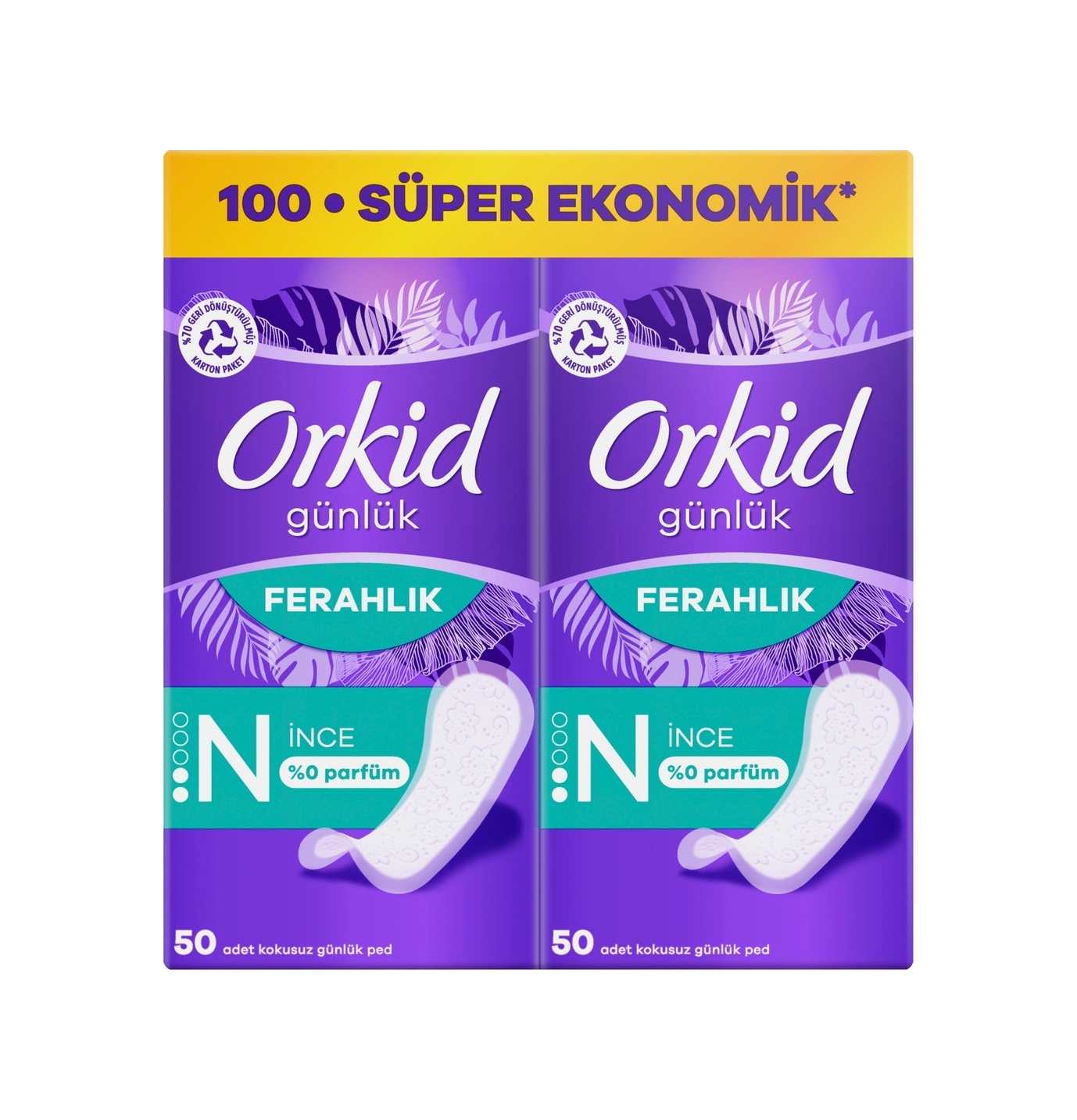 Orkid Günlük Ped Yaprak 100'lü ürün görseli