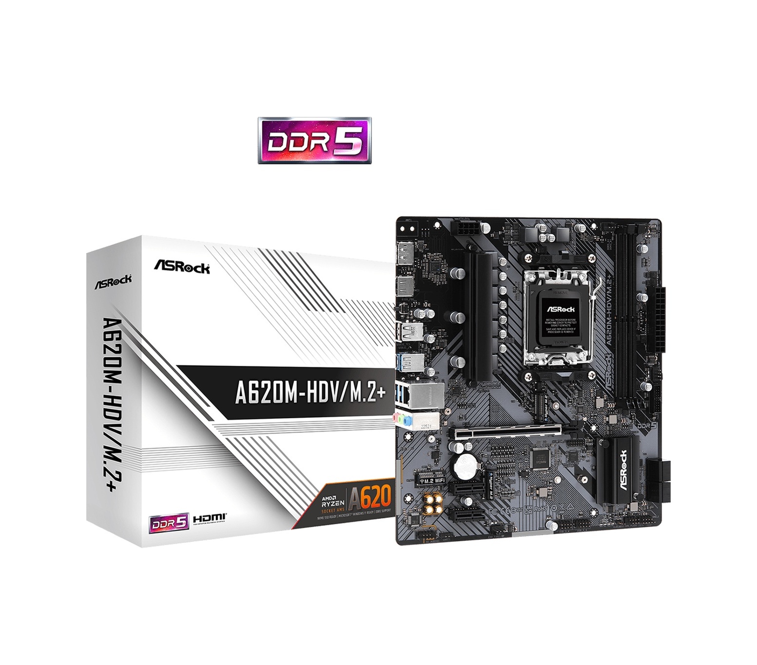 Asrock A620M-HDV/M.2+ AMD A620 7200 MHz (OC) DDR5 Soket AM5 mATX Anakart