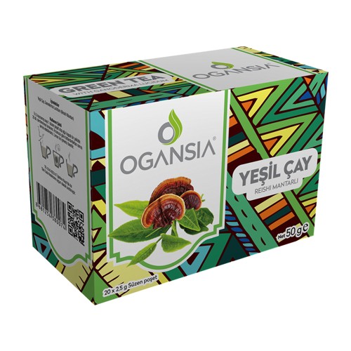 Ogansia Reishi Mantarlı Yeşil Süzen Poşet Çay 20 x 2.5 G