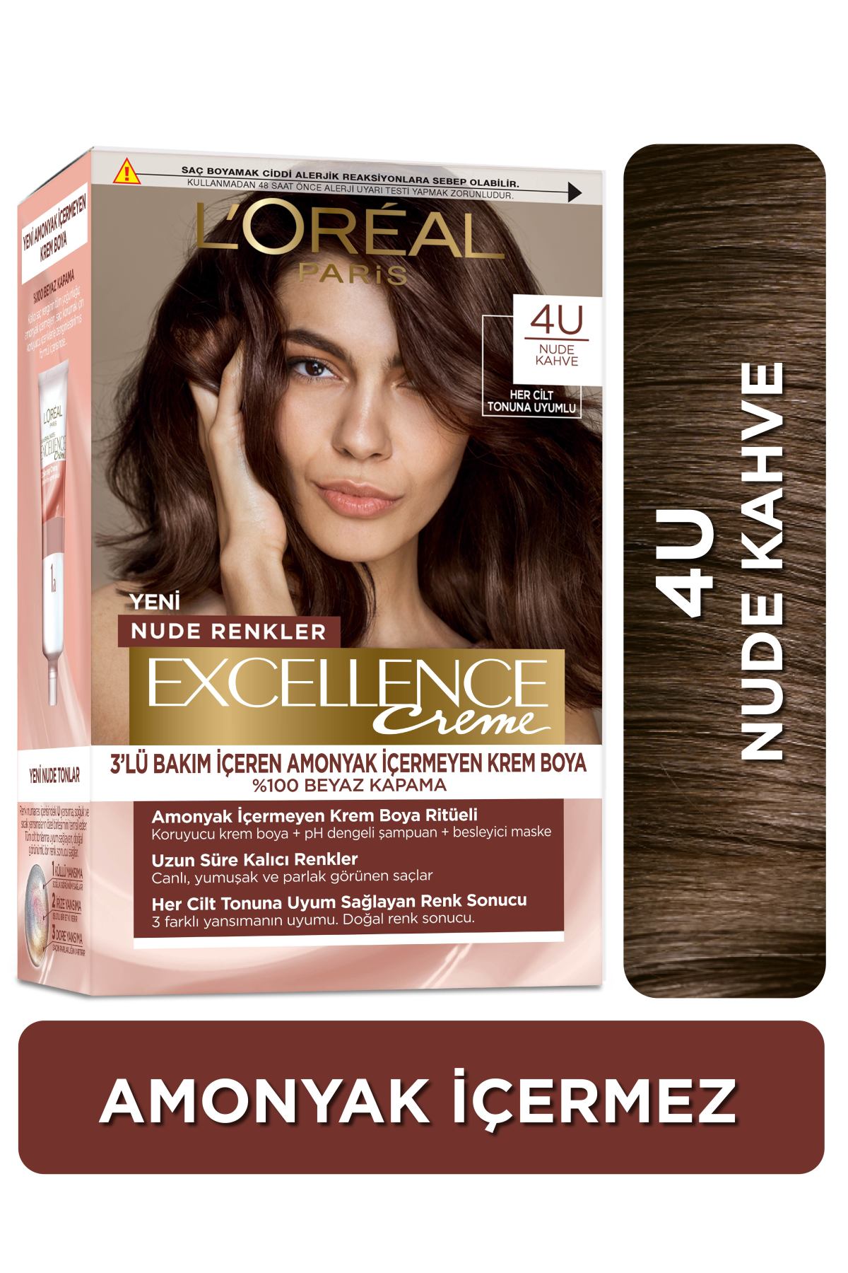Excellence Creme Nude Renkler Saç Boyası – 4U Nude Kahve