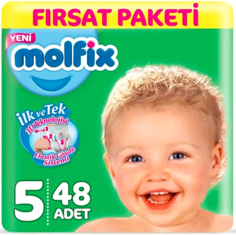 Molfix 3D Bebek Bezi 5 Numara Junior Fırsat Paketi 48 Adet