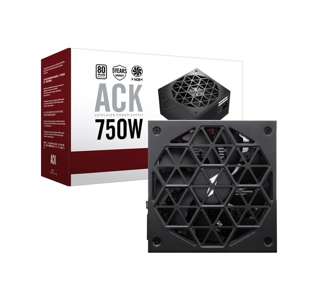 1st Player Ack 750w 80+ Aktif Pfc 14cm Fan 5 Yıl Siyah Güç Kaynağı