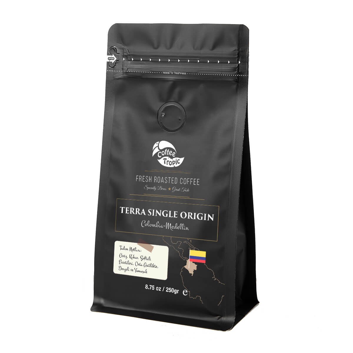 Coffeetropic Terra Single Origin Colombia Medellin Çekirdek 250 G