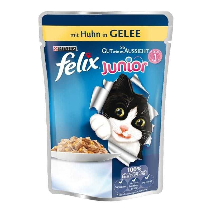 Purina Felix Junior Tavuklu Pouch Yavru Kedi Maması 20 x 100 G