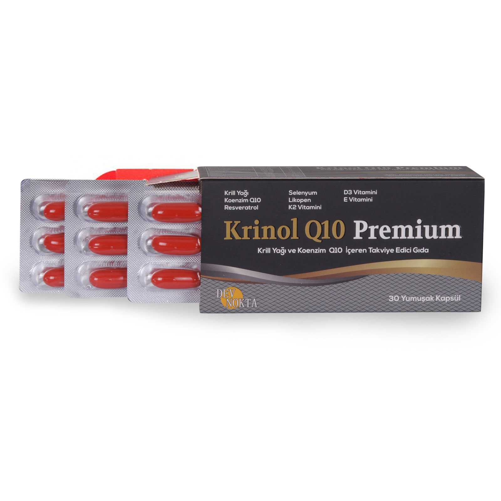 Krinol Q10 Premium - Krill Yağı Ve Koenzim Q10 - 30 Kapsül-1 Kutu