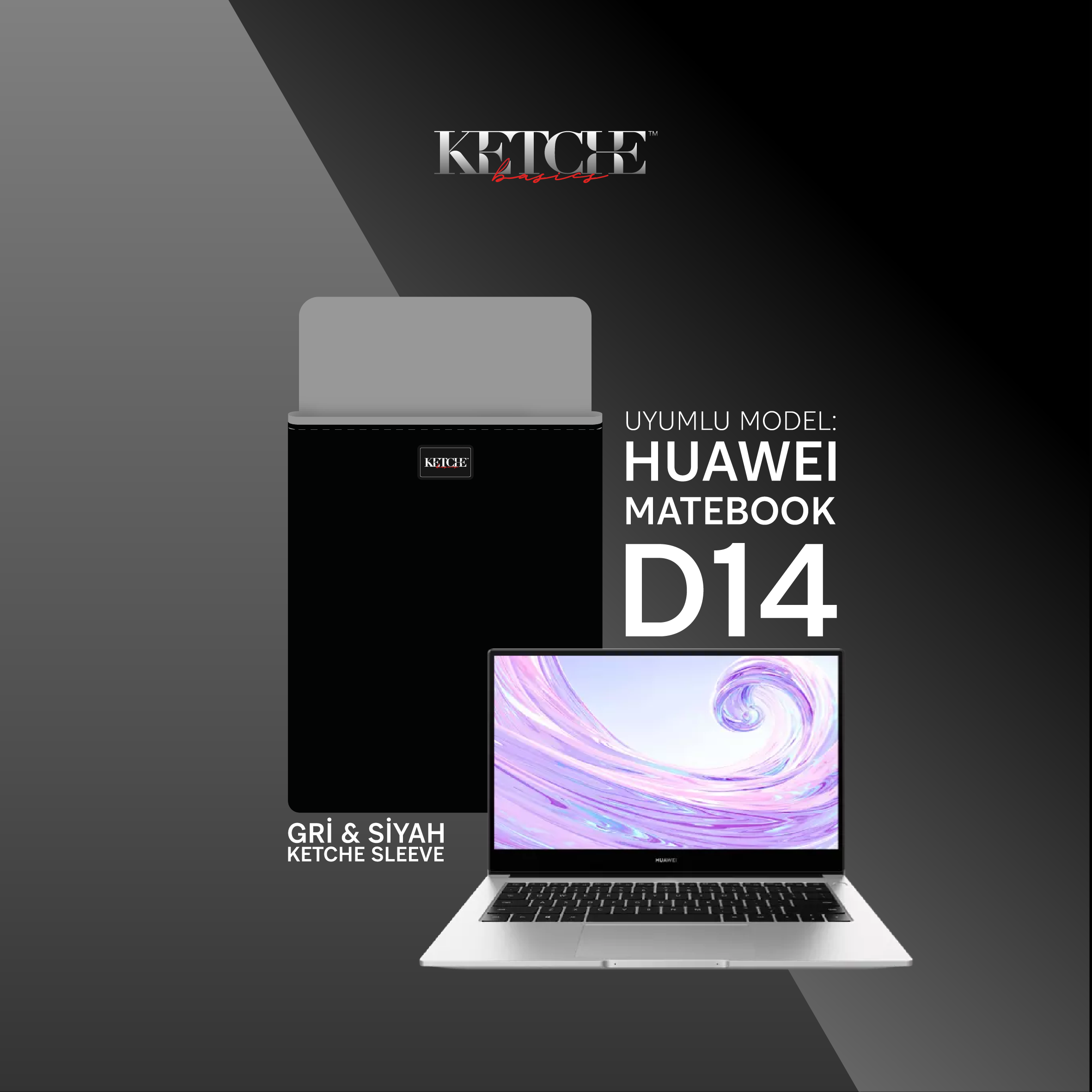 Ketche Huawei Matebook D14 Kılıfı - 14 İnç Huawei Laptop Kılıfı