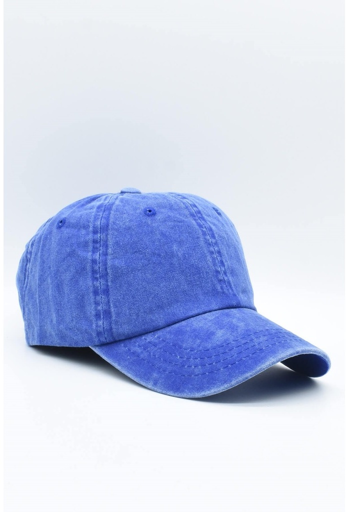 Eskitme Kumaş Pamuklu Mavi Kadın Şapka Kep Mavi-Standart