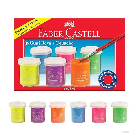 Faber-Castell Florasan Renkler Guaj Boya 6'lı