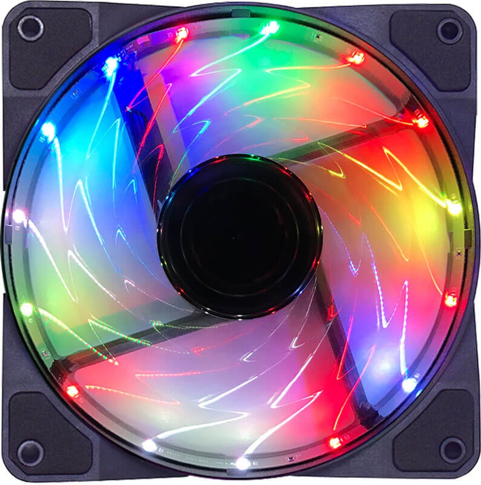 12Cm Kasa Fanı 3D 15 Led Rgb Soğutucu Fan Sessiz Renkli Işıklı