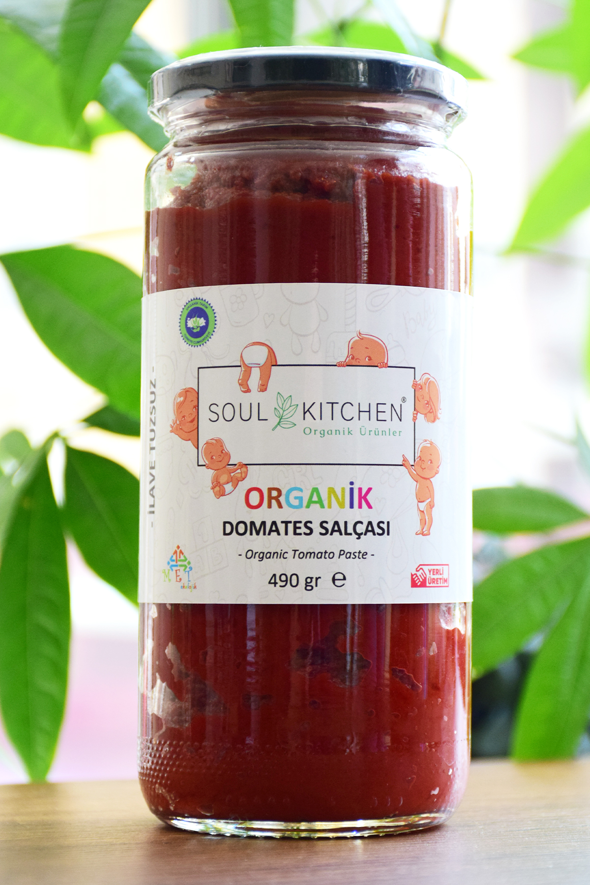 Soul Kitchen Organik Ürünler Organik Bebek Domates Salçası Tuzsuz 490 G