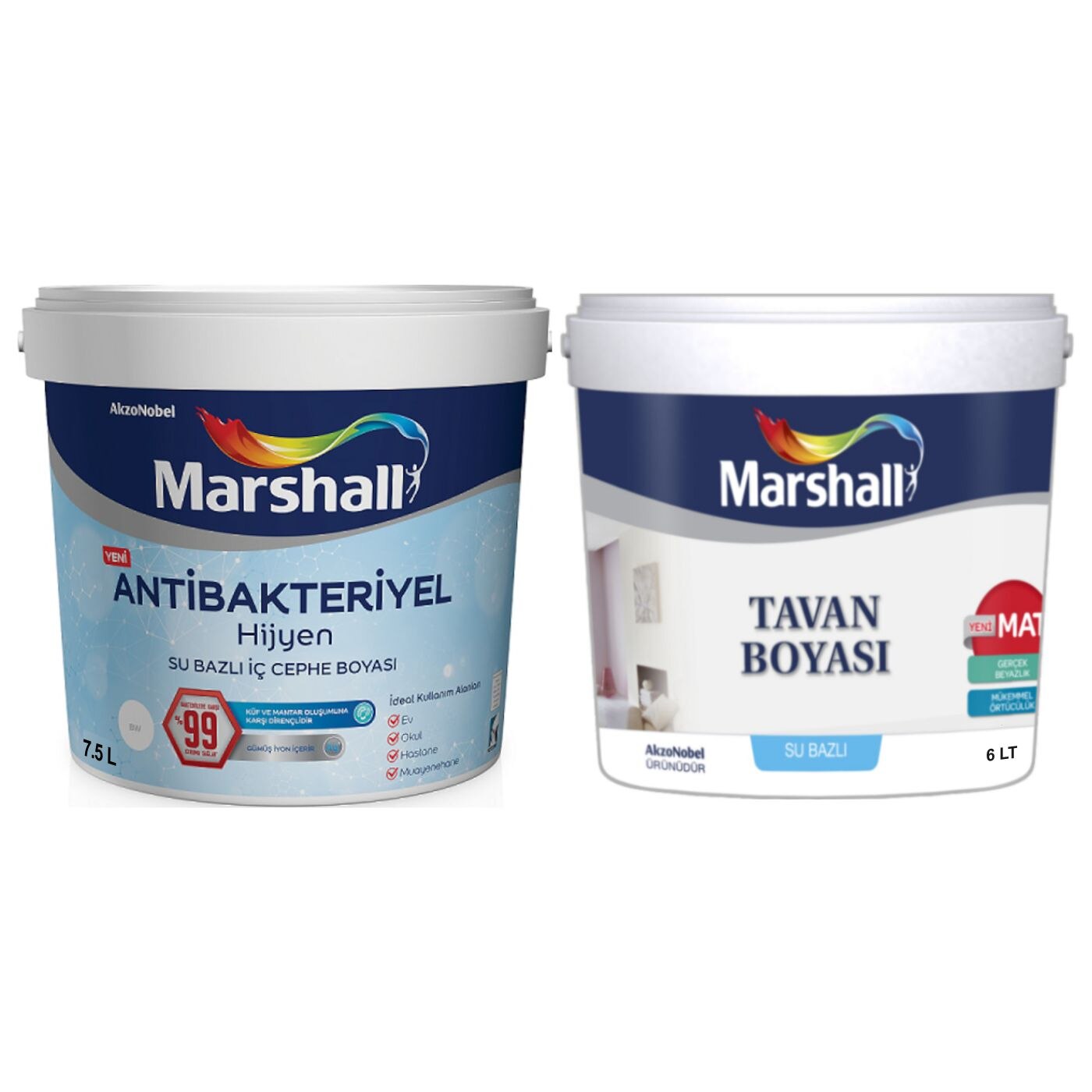 Marshall Antibakteriyel Hijyen Iç Cephe Boyası 7.5Lt=10Kg+Marshal (278648823)