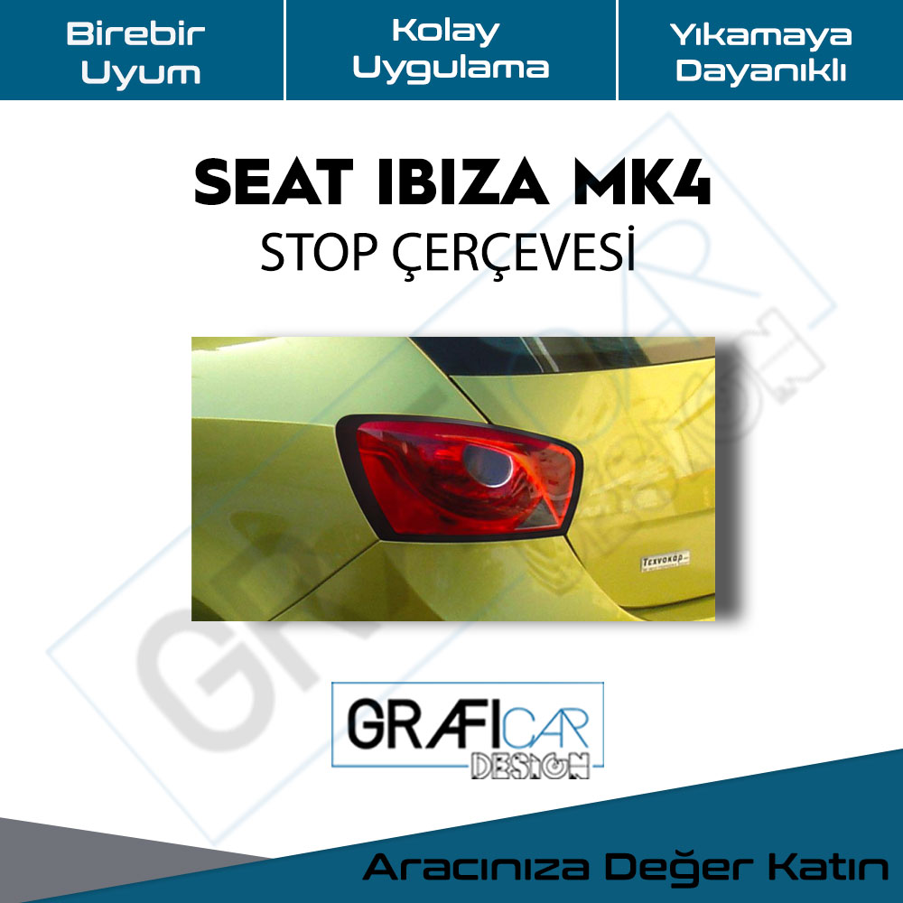 Seat İbiza Mk4 Stop Çerçeve Sticker / Parlak Siyah