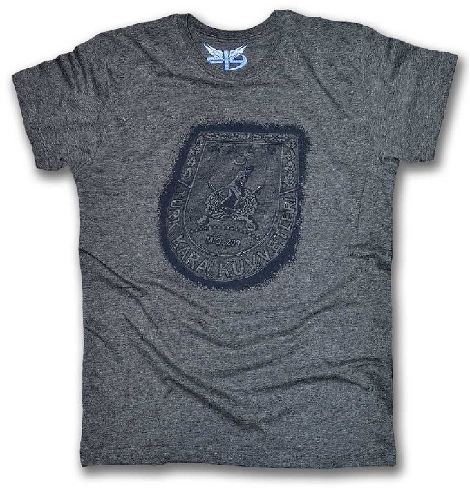 Kara Kuvvetleri Logo Erkek Kısa Kollu T-Shirt - Gri