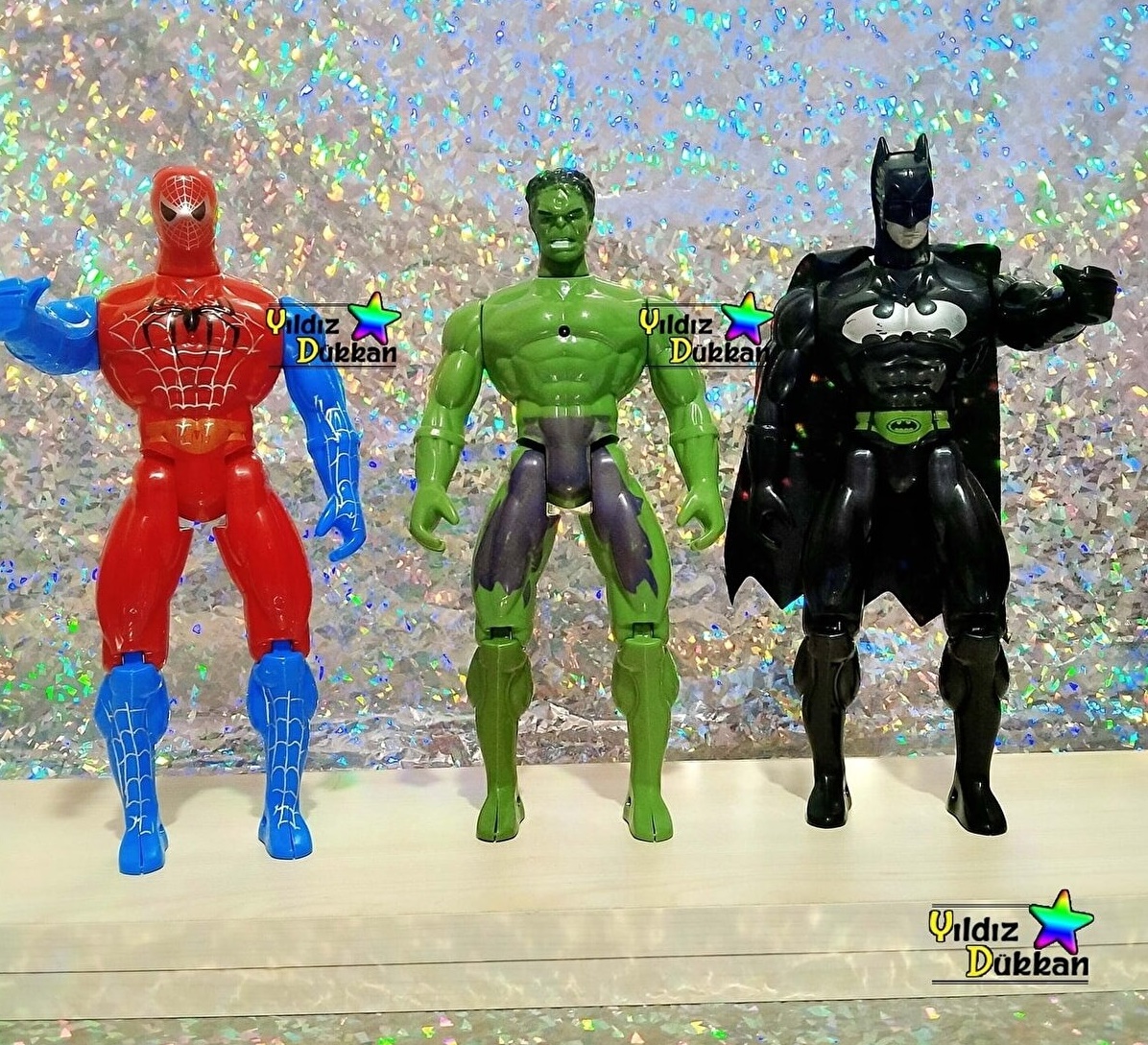 Oyuncak Süper Kahraman 3lü Avengers 30Cm Batman Hulk Örümcek Adam