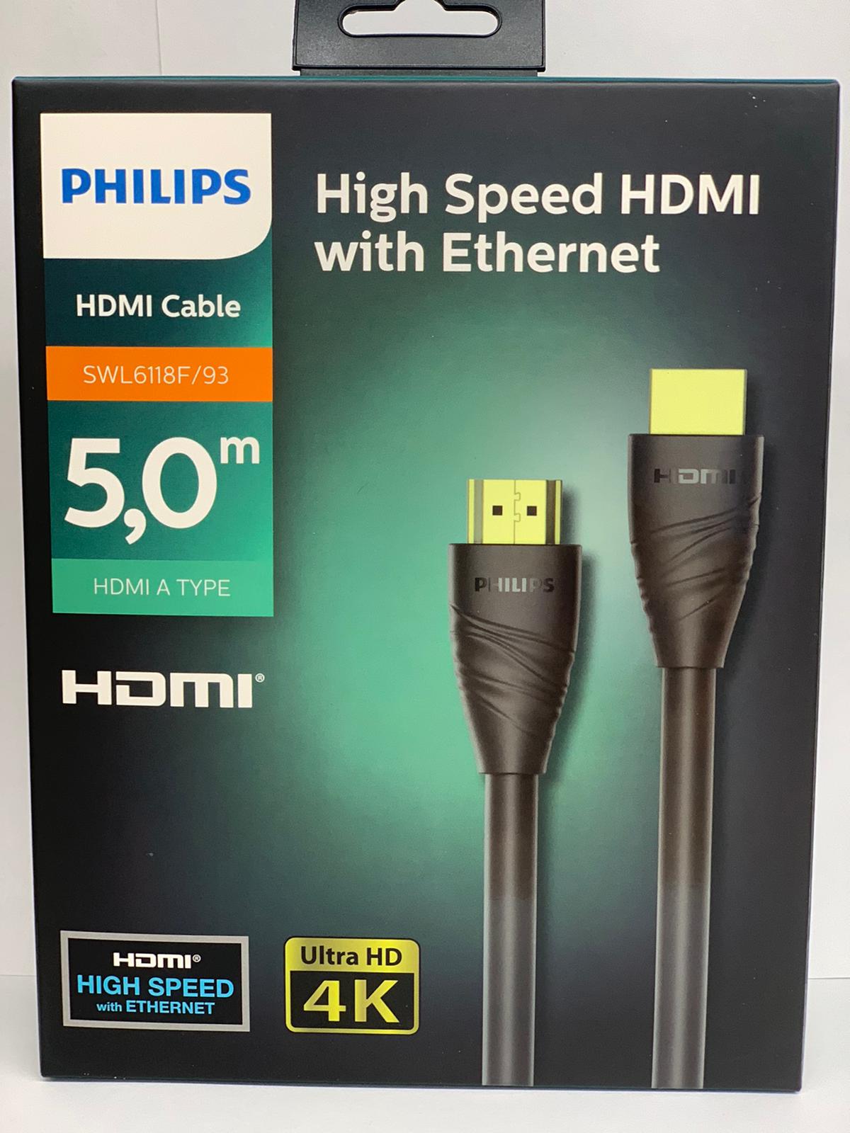 Philips Uyumlu 5 Metre Hdmi Kablo Altın Uçlu 4K Ultra Hd Kablo Swl6118F