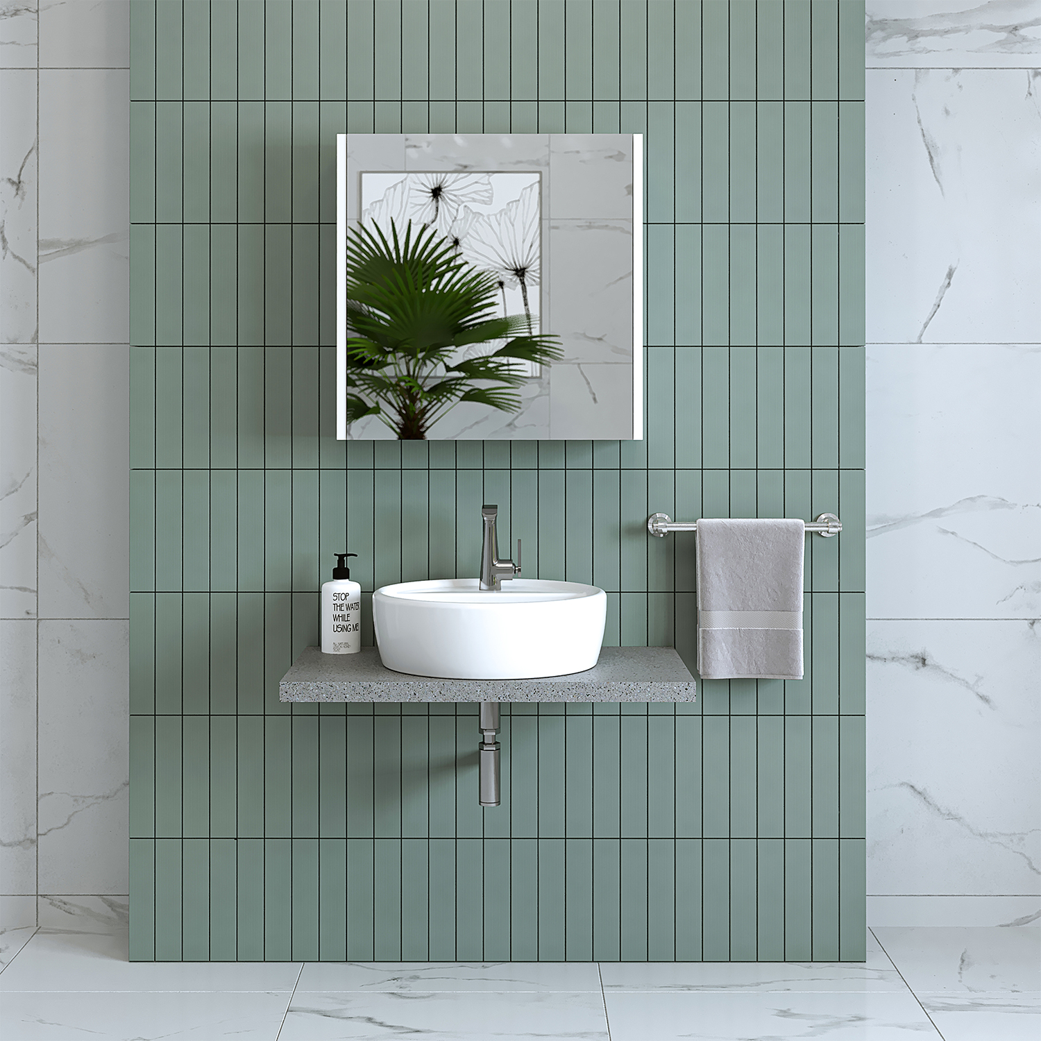 Banos Banyo Roomart Ad7 Kulpsuz Tek Kapaklı Mat Beyaz Mdf 60 Cm A