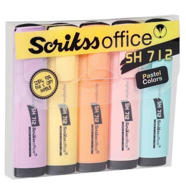 Scrikss Office Sh-712 Fosforlu Kalem Pastel 5'li