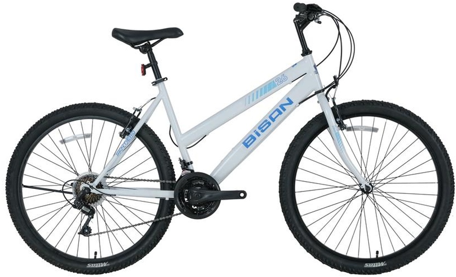 Bisan Sentıero Kadın Dağ Bisikleti 46cm V 26 Jant 21 Vites Metalik Beyaz Mavi