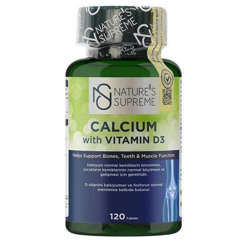 Natures Supreme Calcium With Vitamin D3 120 Tablet Aromasiz
