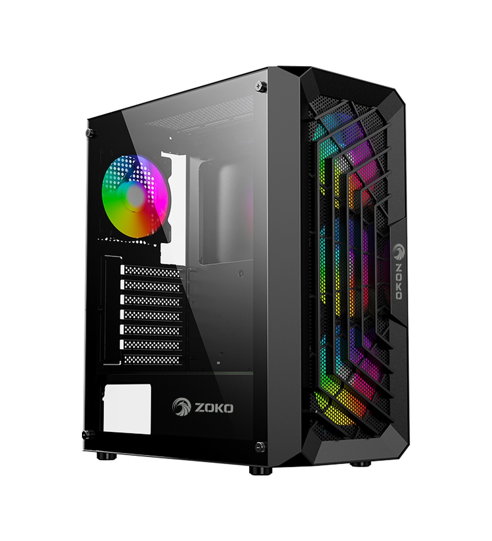 Zoko Chiko 4x12 CM ARGB Fan Mesh Panel Temper Camlı Gaming Kasa