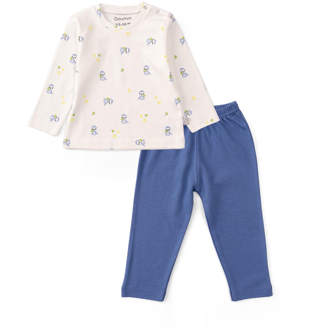 Boumini Bebek Ve Çocuk Pijama Takımı Mavi Miskin-mavi
