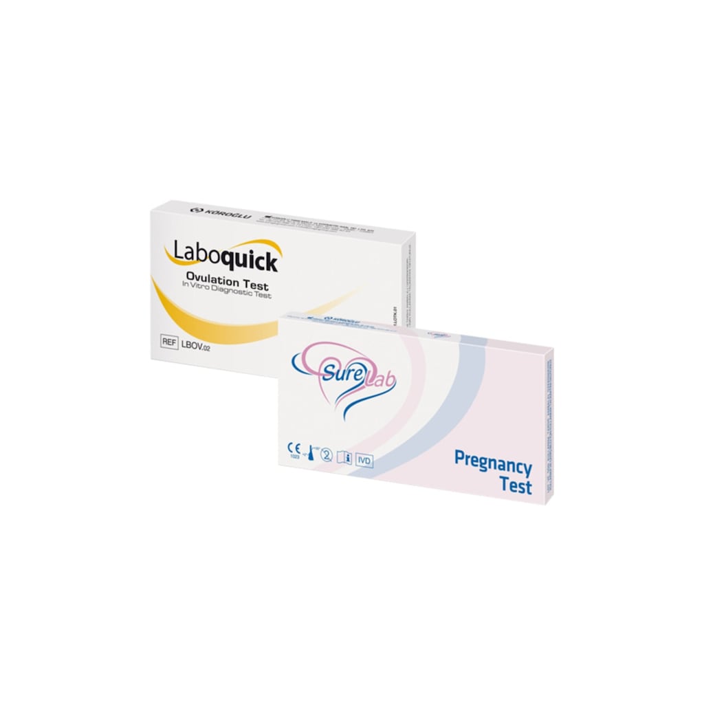 Laboquick Ovulasyon Testi 1 Test x 14 Paket +  Surelab Gebelik Testi 1 Test x 2 Paket