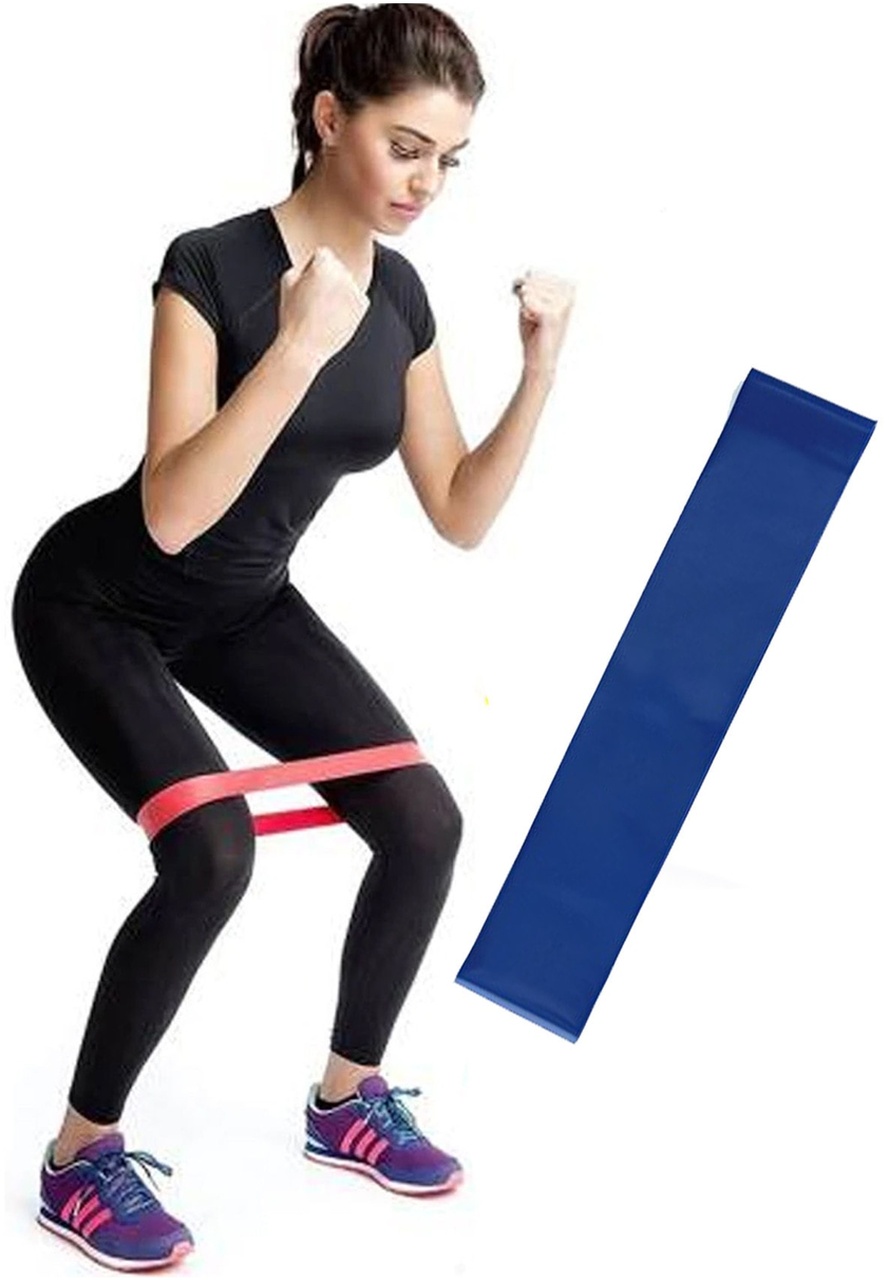 Aerobik Band Pilates Plates Yoga Fitness Squat Çalışma Lastiği Latex Egzersiz Bandı Mavi