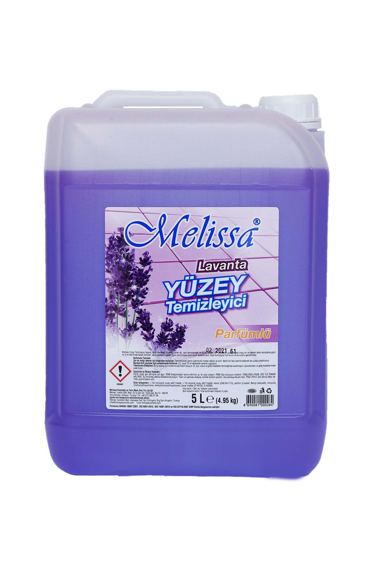 Melissa Yüzey Temizleme Sıvısı Lavanta 5 L