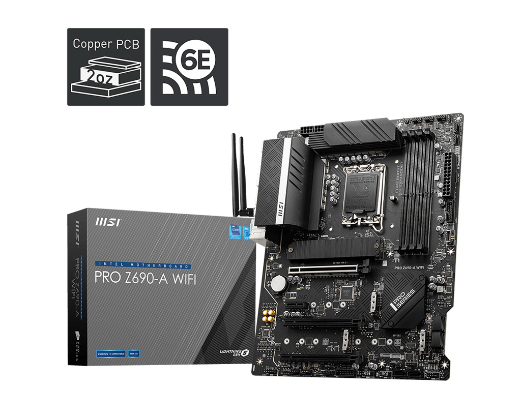 MSI PRO Z690-A WIFI Intel Z690 6400 MHz (OC) DDR5 Soket 1700 ATX Anakart