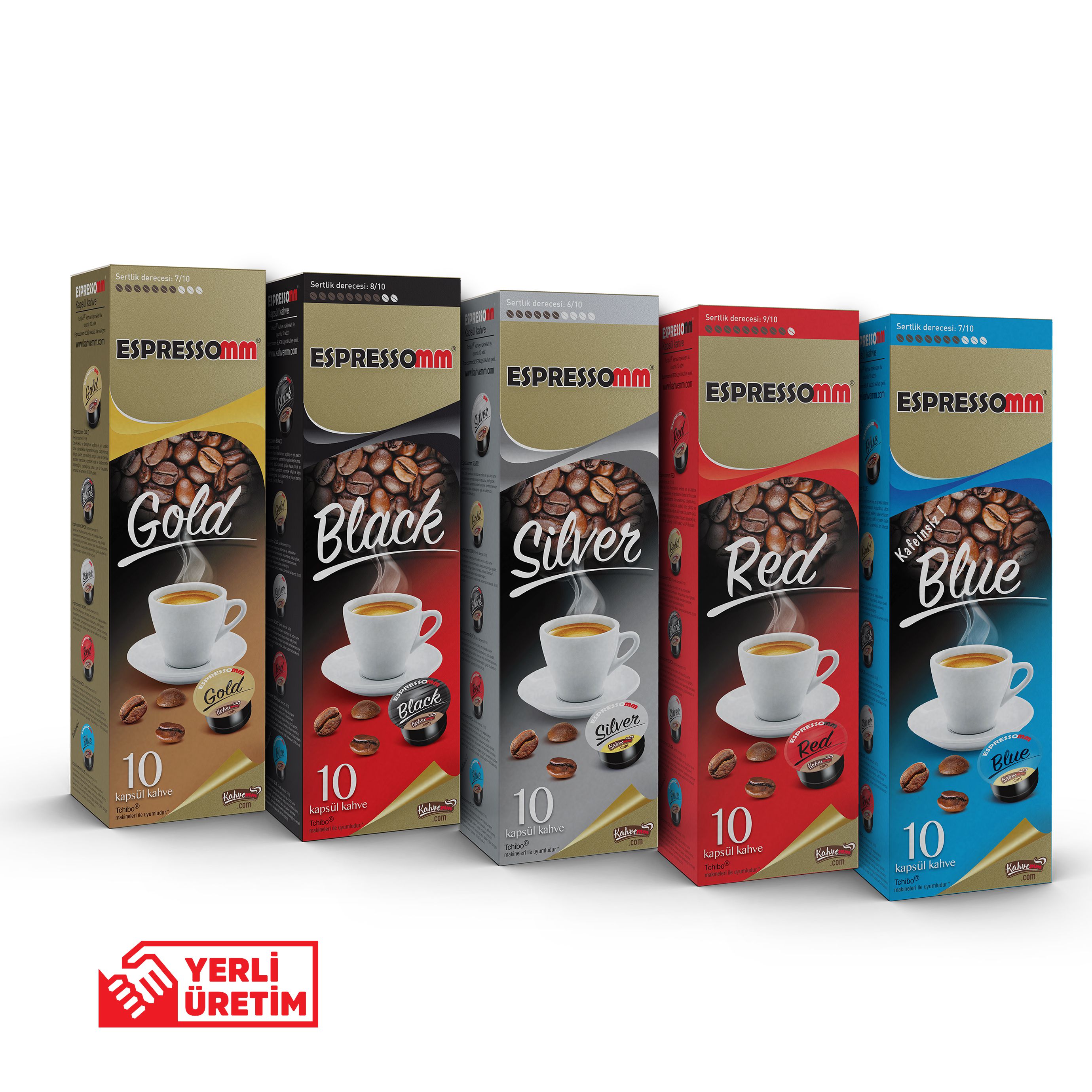 Espressomm® Tchibo Cafissimo Makineleri İle Uyumlu Karışık Kapsül Kahve 5 x 10'lu
